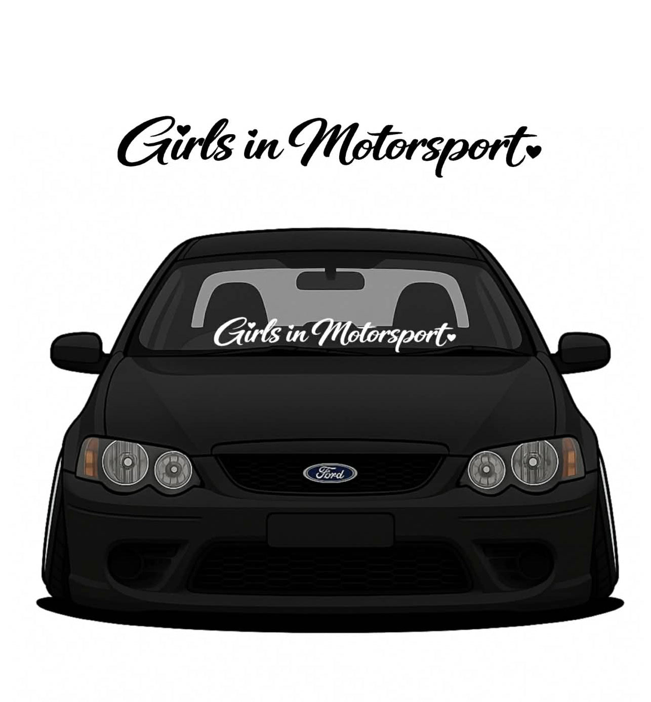 “Girls In Motorsport” - Car Windshield Banner