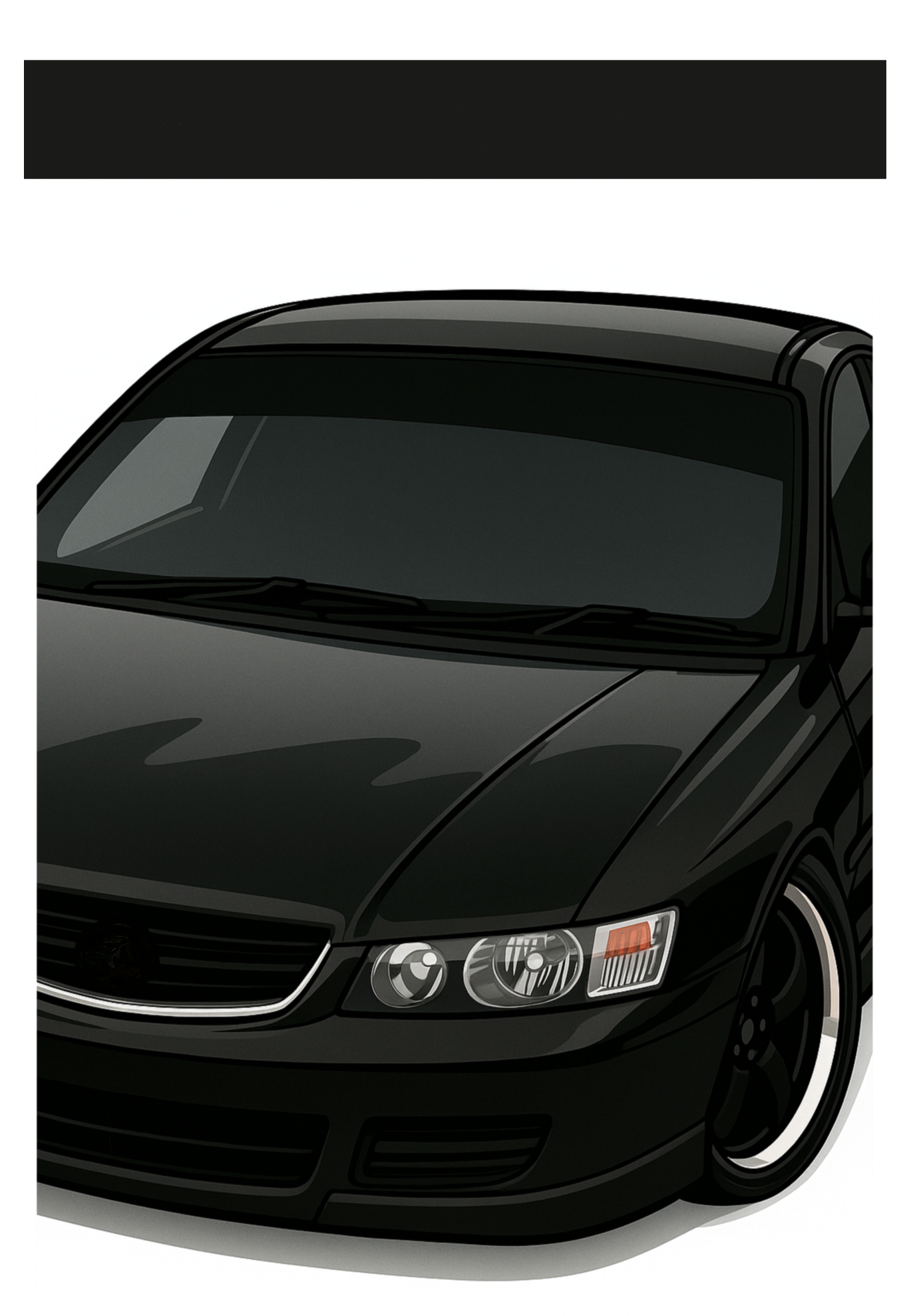 Solid Matte Black Window Banner