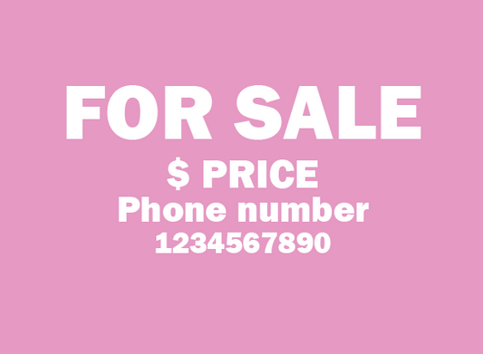 Custom For Sale Car Window Sticker – Personalised Price & Phone Number