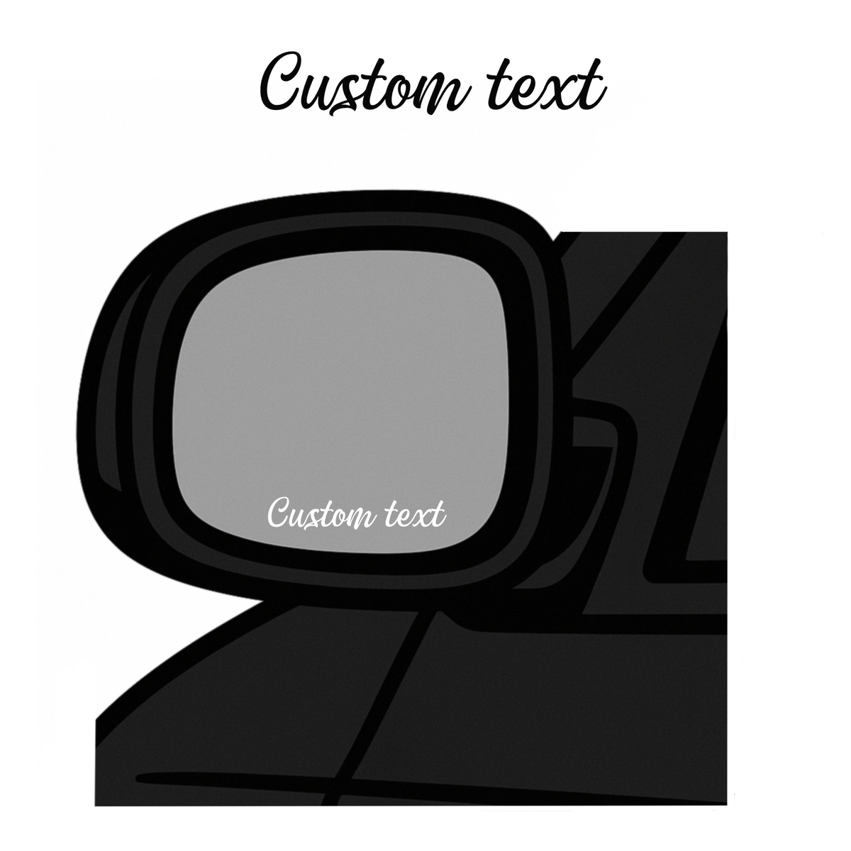 Side Mirror Car Decal | Custom Text Cursive