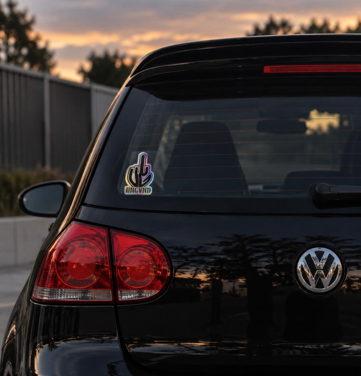 2 Layer Ungvnd Middle Finger | Car Decal