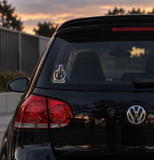 2 Layer Ungvnd Middle Finger | Car Decal