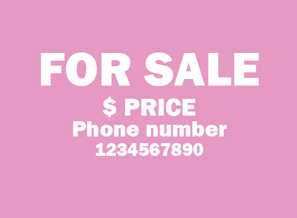 Custom For Sale Car Window Sticker – Personalised Price & Phone Number